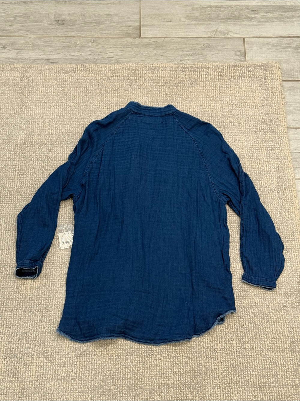Free People Indigo Long-Sleeve Button Up Shirt
